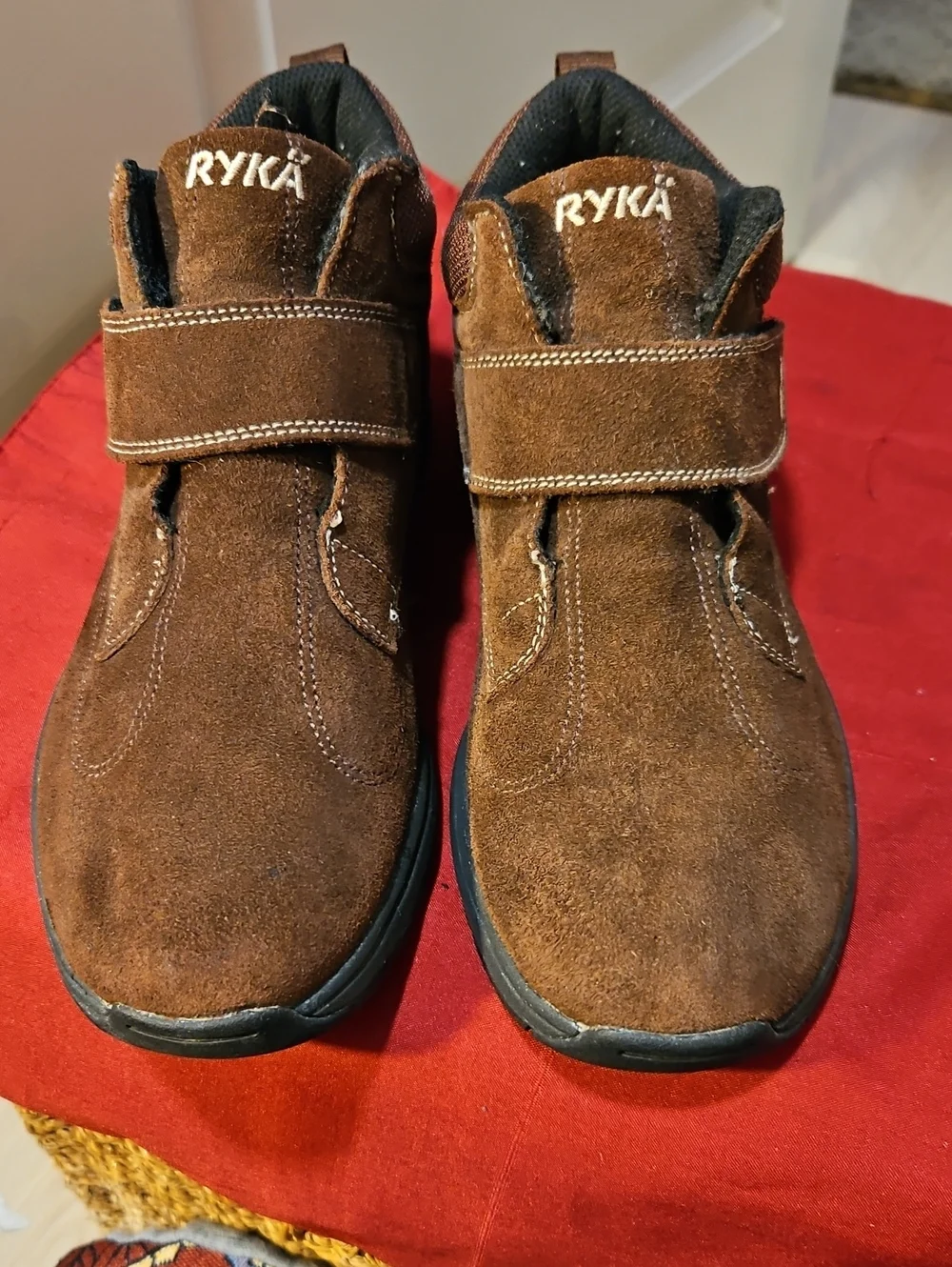 Ryka Women’s Brown Suede Velcro Close Walking Boots